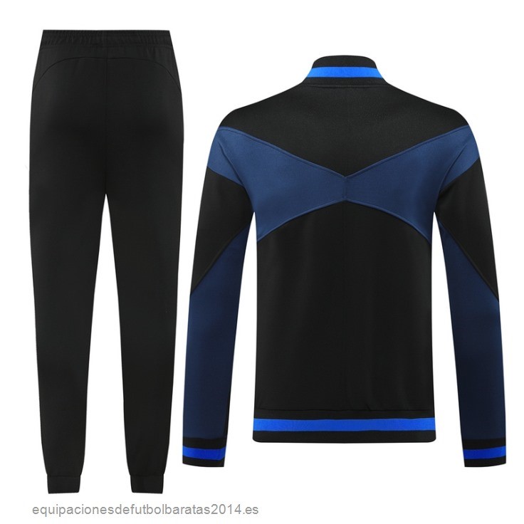 Nuevo Conjunto Completo Ropa Deportiva Con Cremallera Larga Inter Milan 24/25 Azul Negro Baratas